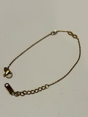 Gold plated Infinity & Evil Eye Bracelet - Women's Jewelry